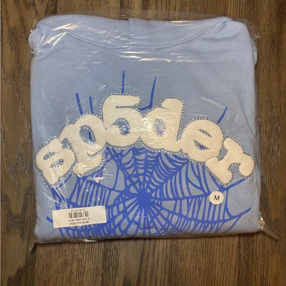 Light blue sp5der hoodie